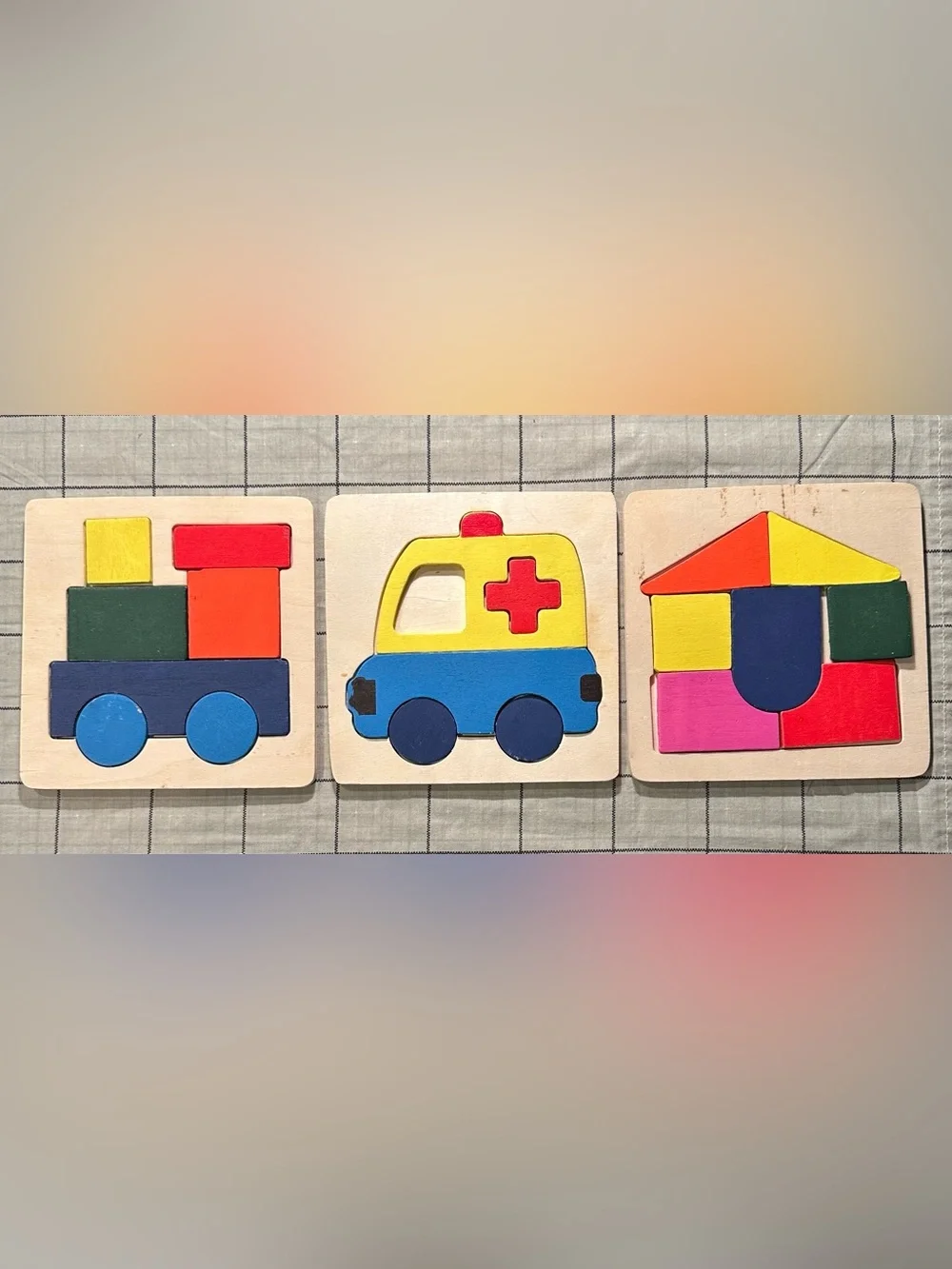 Collection of wooden puzzles for toddlers • kids